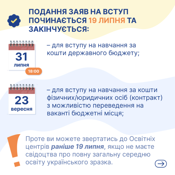 19 липня розпочалася реєстрація вступників до українських вишів – особливості вступу для абітурієнтів з ТОТ та прифронтових територій | БФ «Схід SOS», картинка №2