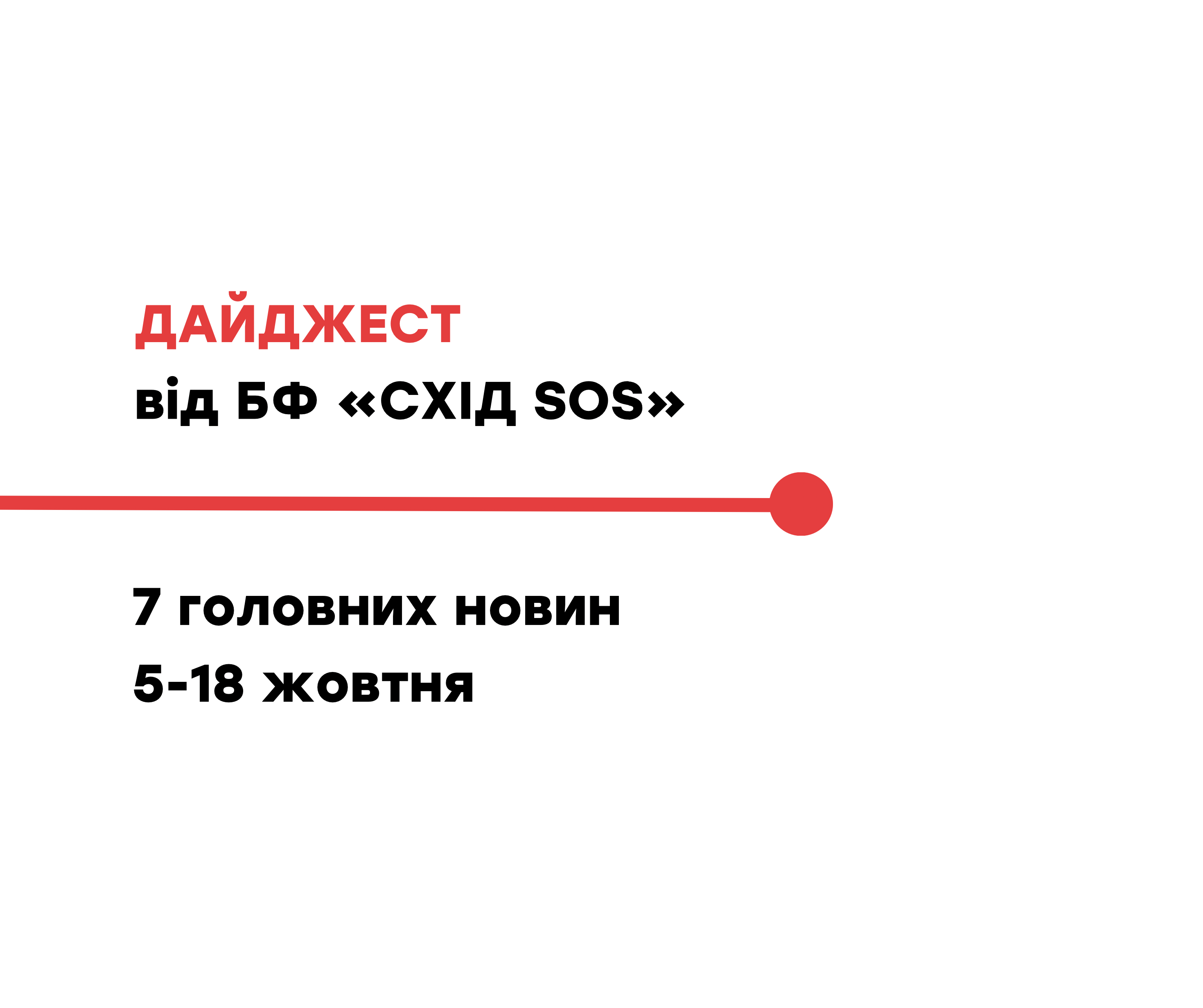 Дайджест від БФ «Схід SOS»: 7 головних новин 5–18 жовтня 