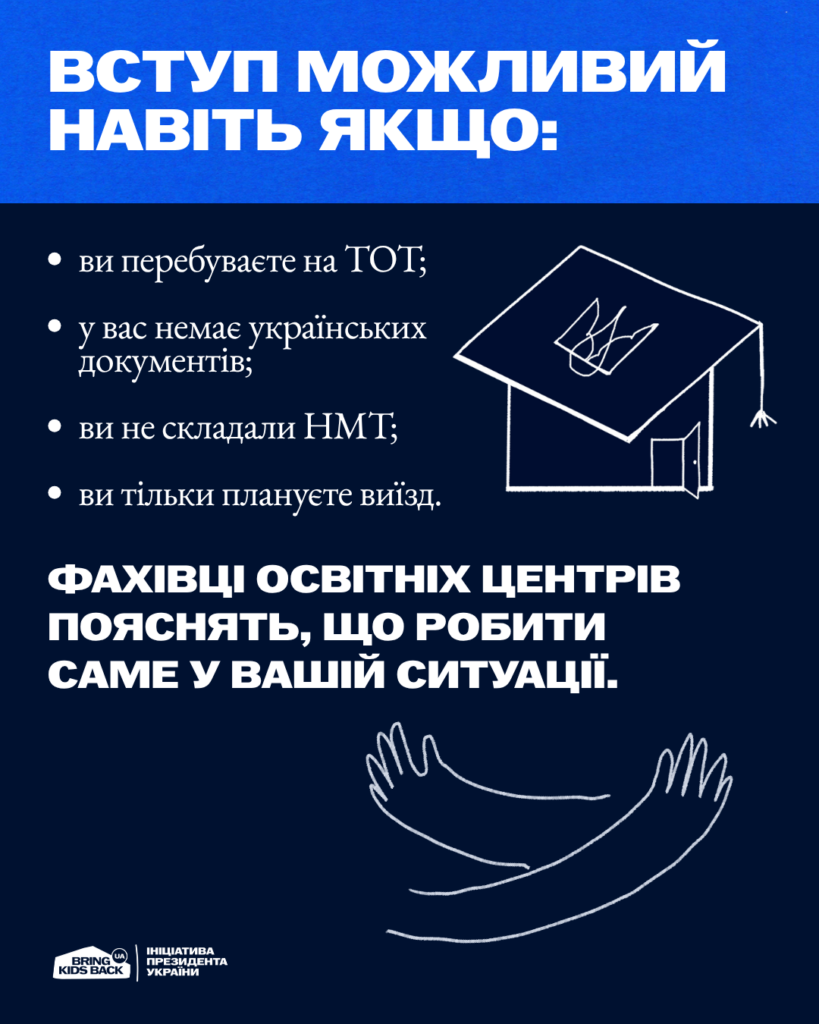 Актуальні контакти освітніх центрів-2026 для вступу молоді з ТОТ | БФ «Схід SOS», картинка №3
