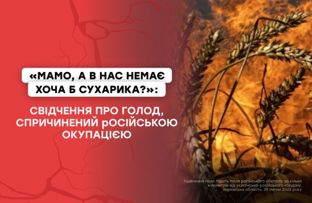 «Мамо, а в нас немає хоча б сухарика?»: свідчення про голод, спричинений російською окупацією